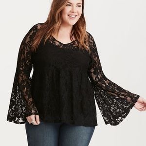 Torrid Lace Bell Sleeve Top